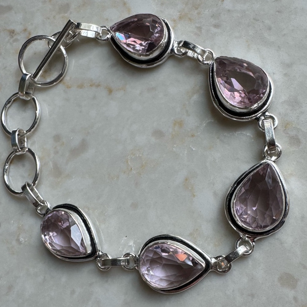 NWOT Sundance Sunset Rain Bracelet, Pink Kunzite, Sterling Silver - Picture 2 of 9